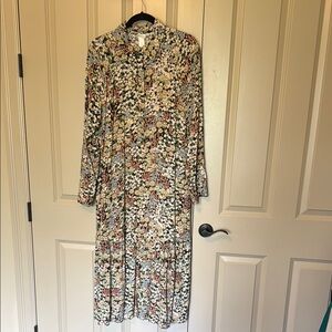 H&M Floral Long Sleeve Maxi Dress